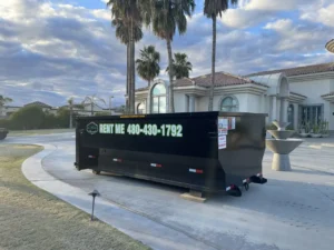 Photo of a dumpster from All Valley. Choosing dumpster sizes can be tricky, but All Valley can help!